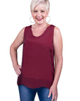 Tina Stephens Made In Italy Dina Silk V-Neck Tank