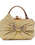 Sparkling Bow Accented Evening Bag