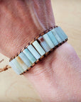 Woven Amazonite Stacked Stone Beaded Bracelet 810m