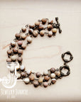 Frosted Picture Jasper Triple Strand Bracelet 808f