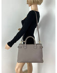 Burberry Banner House Check Leather Canvas Medium Hand Shoulder Bag