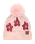 Women's Chenille Winter Pom Beanie - Daisy - Rose