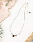 Smoky Quartz, Crystal and Abalone Necklace