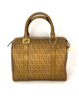 Fendi Boston Gold Coated Canvas Handbag