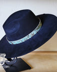 Turquoise Metallic Embossed Leather Hat Band Only 950q