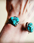 Genuine Natural Turquoise Cuff Bangle Bracelet 806t