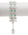 Green enamel covered confetti line bracelet