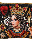 Mary Frances The Queen Playing Card Beaded Coin Purse