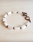Genuine Rectangle Freshwater Pearl & Copper Bracelet 812c