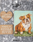 Beware Of Wiggle Butts Bulldog Magnet Set