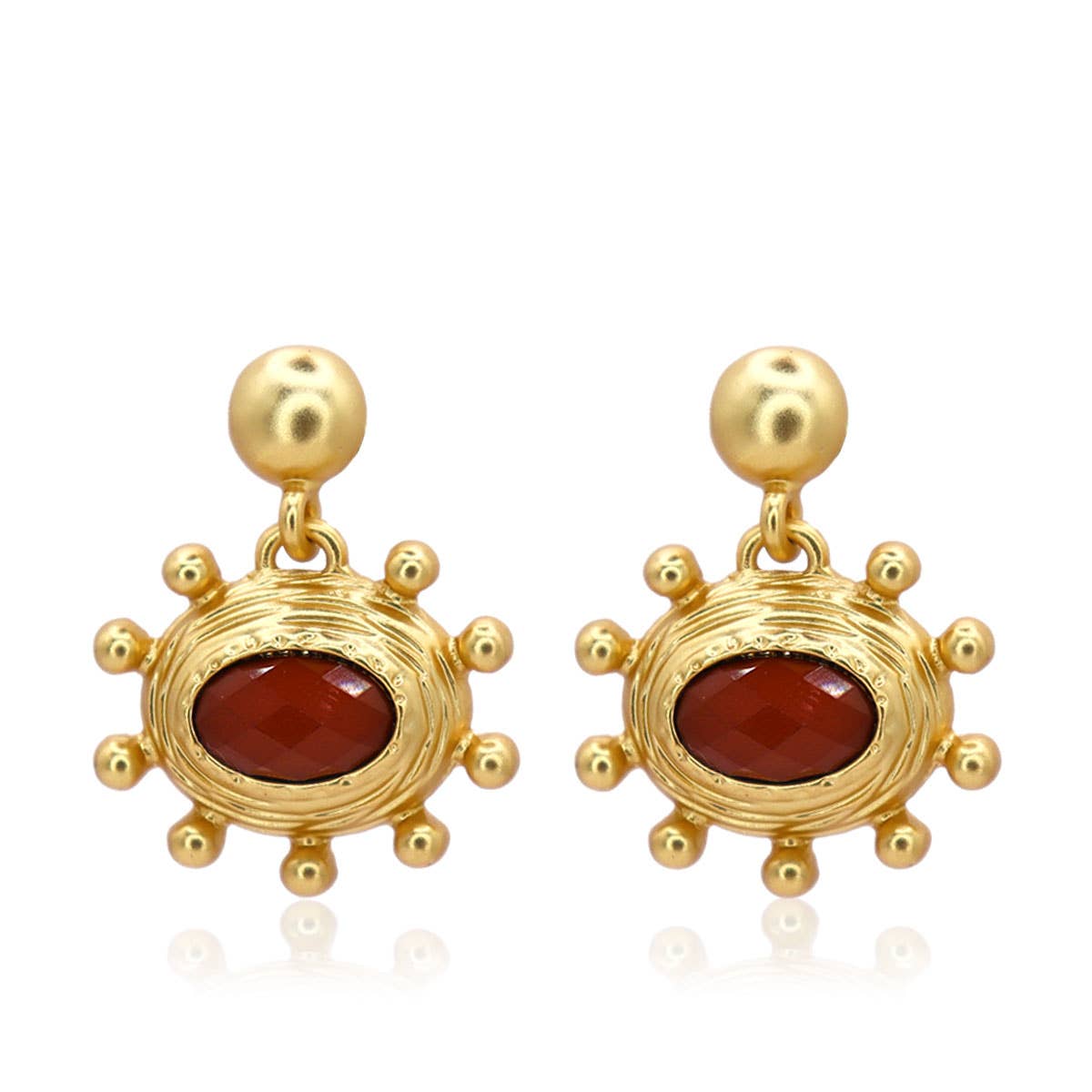 Karine Sultan Burgundy Sun Earrings