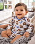Baby Boy Football Bamboo Stretch Bodysuit