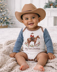 My First Christmas Cowboy Baby Bodysuit - Cotton Rib