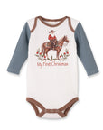 My First Christmas Cowboy Baby Bodysuit - Cotton Rib