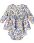 Vintage Floral Skirted Baby Girl Bamboo Bodysuit