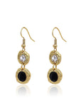 Elegant and festive black and crystal dangle earrings