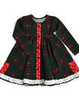 Gigi and Max Kane Tartan & Ruby Dot Christmas Tartan Button Dress