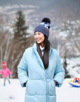 Winter Navy Pom Beanie