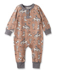 Wild Wrangler/Brown Western Bamboo Henley Romper for Babies