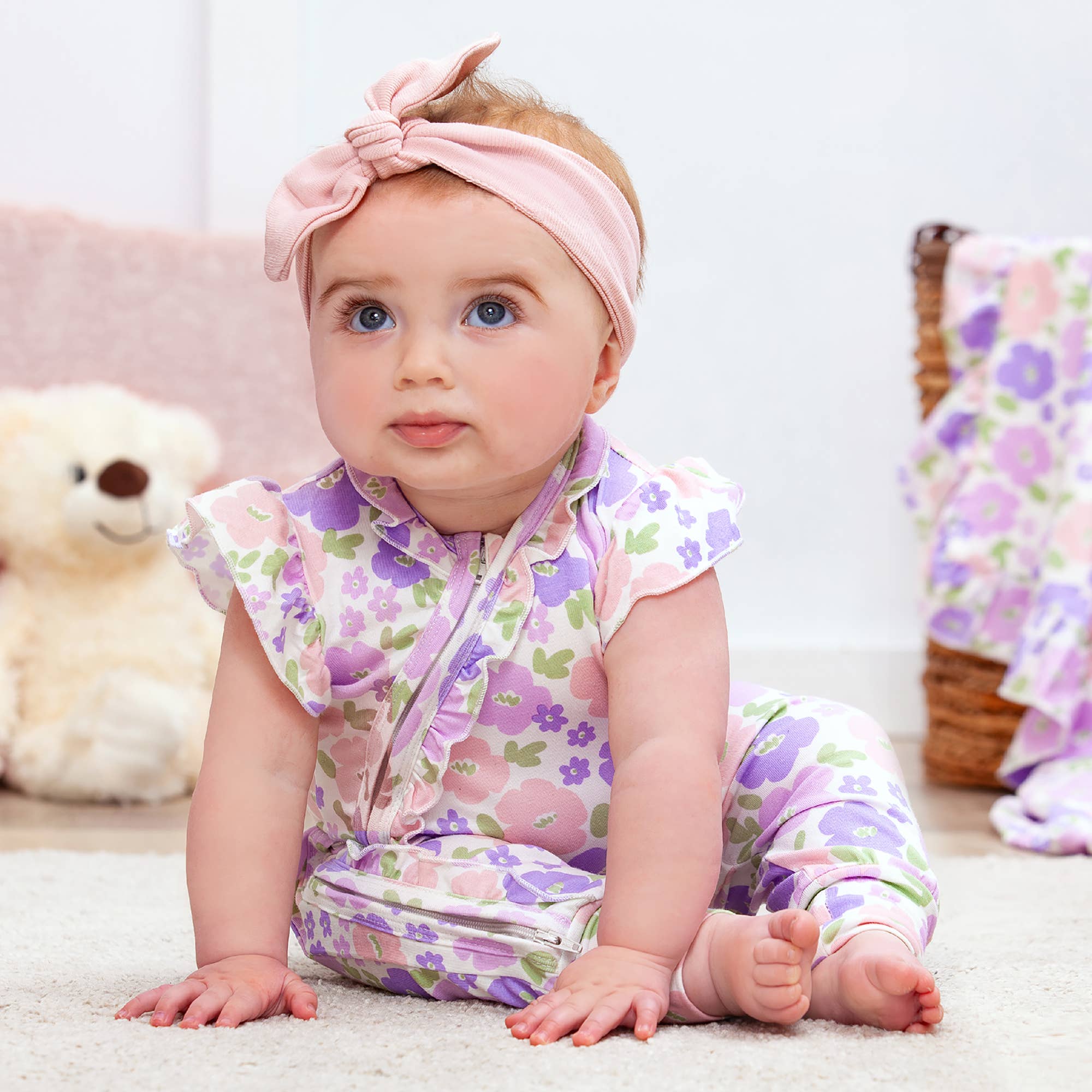 Tesa Babe Floral Frolic Bamboo Zipper Romper