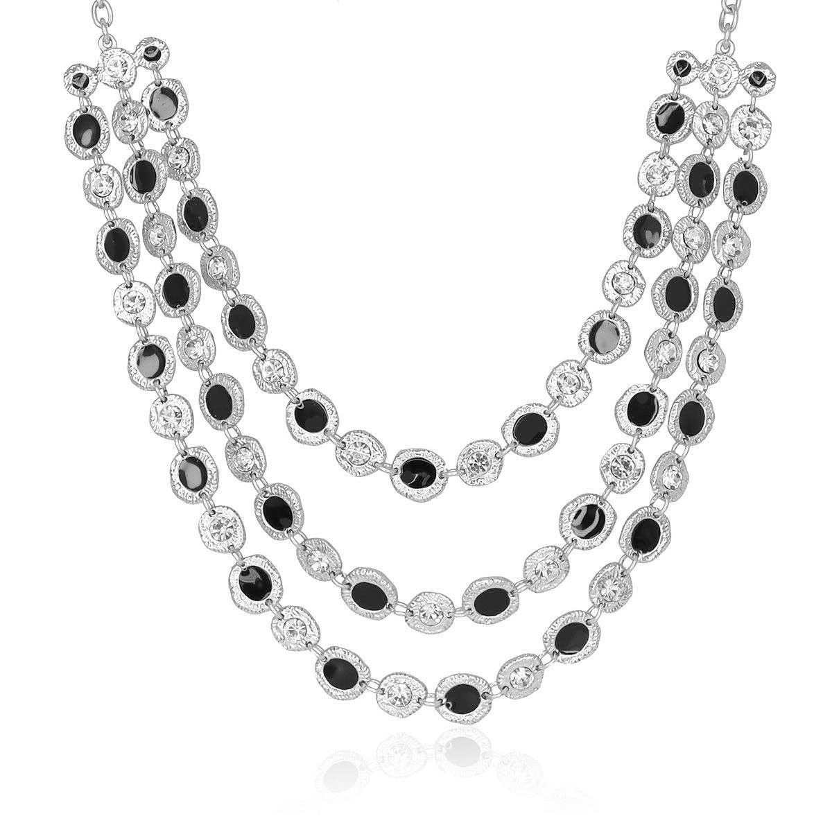 Karine Sultan Black and Crystal Confetti Necklace