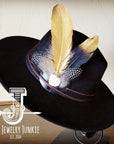 Boho Western Hat w/ Choice of Feather Hat Band-Black 982c