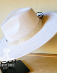 Boho Western Felt Hat w/ Choice of Leather Hat Band w/ Turquoise Slab-Bone 980i