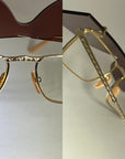 Gucci Flip-Up Sunglasses Rectangle Red Gold frames GG0363S 002 56