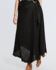 Tina Stephens Maureen Diagonal High Low Linen Skirt SS104