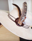 Aqua Terra Accent Turkey Feather & Leather Hat Band Only 954s