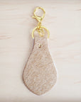 Hair-on-Hide Leather Key Chain - Light Tan 703j