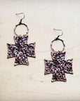 Hammered Copper Cross Earrings 220p