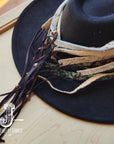 Navajo Embossed Leather Hat Band Only w/ Turquoise Slab 950e