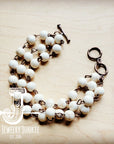 White Turquoise Triple Strand Bracelet 807h