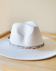 Sandy White Floral Embossed Leather Hat Band Only 951c