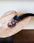 Boho Western Hat w/ Choice of Feather Hat Band-Tan 982f
