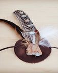 Aqua Terra Accent Turkey Feather & Leather Hat Band Only 954s