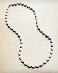 **White Turquoise & Wood Melon Beaded Necklace 258p