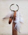 Boho Western Boot Bling Charm with Leather Fringe Cognac 500e