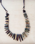Picasso Jasper Slab Necklace w/ Genuine Leather Ties 261g