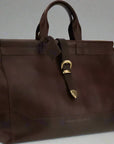 Brunello Cucinelli men's brown Leather Travel Bag