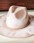 Matte Gold Chain Hat Band w/ Leather Tie 987i