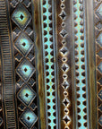 Rope Edge Blue Navajo Leather Belt Buckle 901u