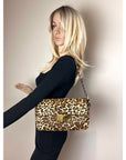 Prada Cavallino Leopard Calf Hair Shoulder Bag
