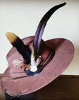 **Boho Western Hat w/ Choice of Feather Hat Band-Brown 982d