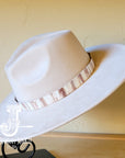 **White Chateau Embossed Leather Hat Band Only 950t