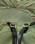 CHANEL Backpack Canvas Chevron Cuba Patchwork Khaki Green Backpack Preowned