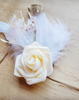 Boho Western Wedding Floral & Feather Bridal Hat in Rust 984i