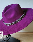 **Boho Western Felt Hat w/ Choice of Hatband- Plum 990b