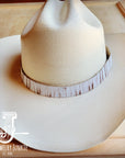 **White Chateau Embossed Leather Hat Band Only 950t